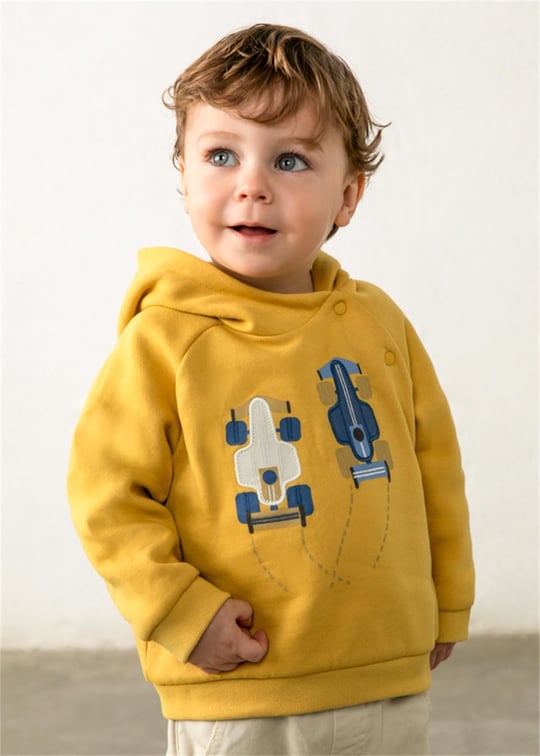 Mayoral Erkek Bebek Kapüşonlu Sweatshirt Sarı 2417
