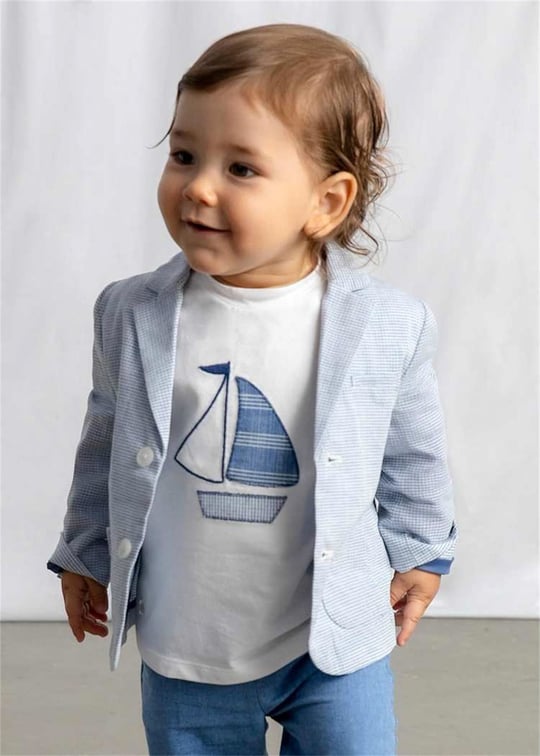 Mayoral Erkek Bebek Kareli Blazer Ceket Açık Mavi 1404