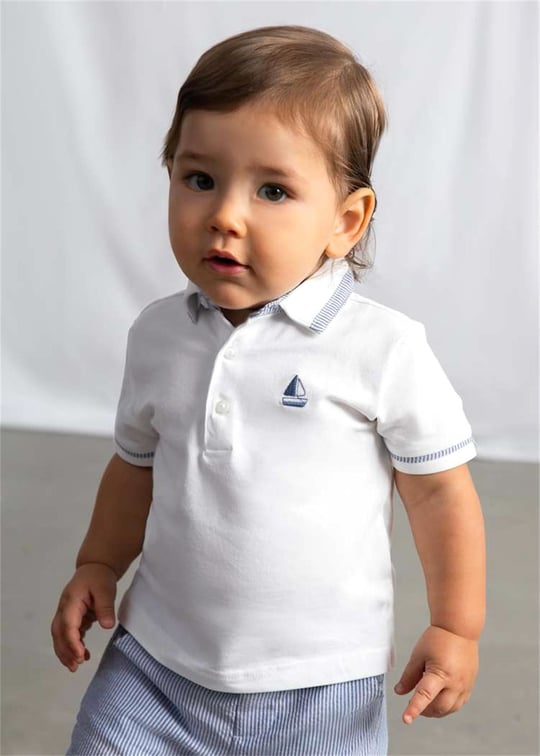 Mayoral Erkek Bebek Polo Yaka Tişört Beyaz 1107