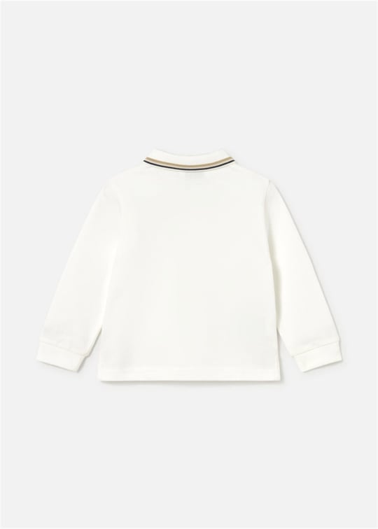 Mayoral Erkek Bebek Polo Yaka Uzun Kollu Tişört Krem 2105