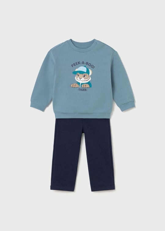 Mayoral Erkek Bebek Sweatshirt Pantolon Takım Mavi 2551