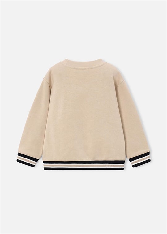 Mayoral Erkek Çocuk Baskılı Cepli Sweatshirt Bej 4462