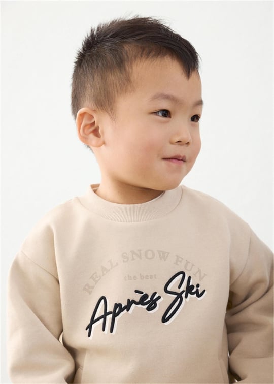 Mayoral Erkek Çocuk Baskılı Cepli Sweatshirt Bej 4462