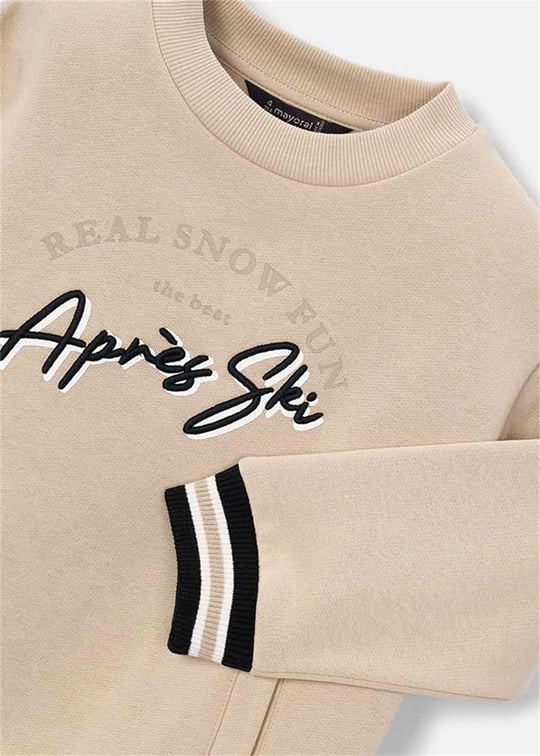 Mayoral Erkek Çocuk Baskılı Cepli Sweatshirt Bej 4462