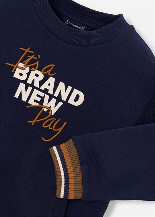 Mayoral Erkek Çocuk Baskılı Cepli Sweatshirt Lacivert 4462