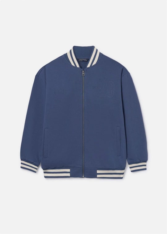 Mayoral Erkek Çocuk Baskılı Fermuarlı Sweatshirt Lacivert 6416