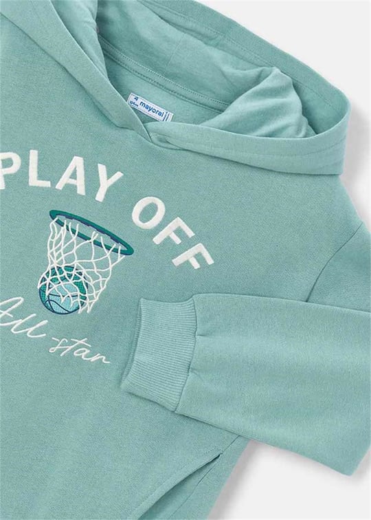 Mayoral Erkek Çocuk Baskılı Kapüşonlu Sweatshirt Mint 4456