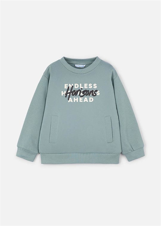 Mayoral Erkek Çocuk Baskılı Sweatshirt Mint 4408