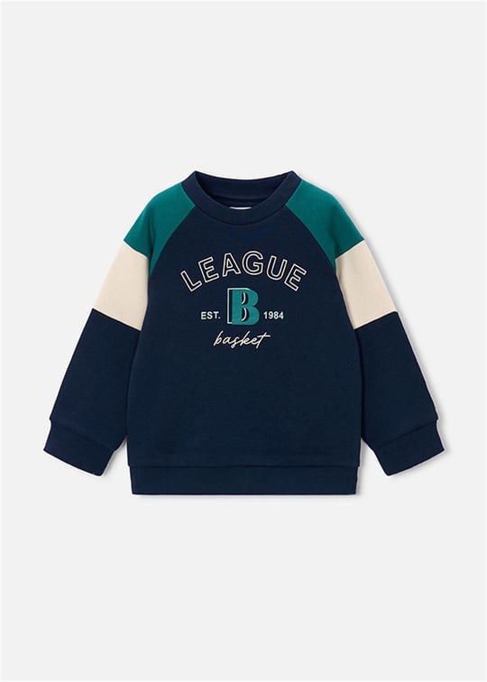 Mayoral Erkek Çocuk Baskılı Sweatshirt Lacivert 4457