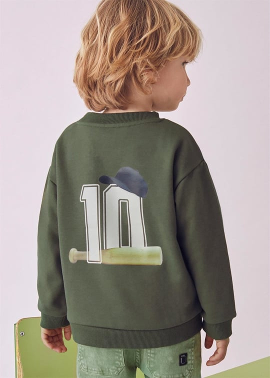 Mayoral Erkek Çocuk Baskılı Sweatshirt Yeşil 4401