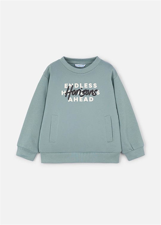 Mayoral Erkek Çocuk Baskılı Sweatshirt Mint 4408