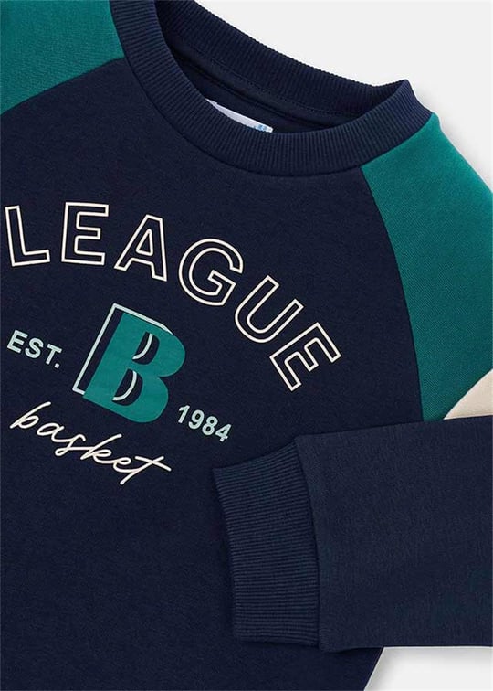 Mayoral Erkek Çocuk Baskılı Sweatshirt Lacivert 4457