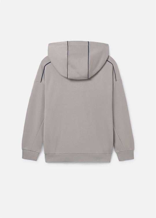 Mayoral Erkek Çocuk Fermuarlı Kapüşonlu Sweatshirt Ceket Taş 6417