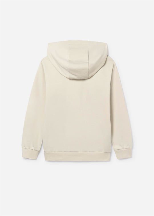Mayoral Erkek Çocuk Fermuarlı Kapüşonlu Sweatshirt Ceket Krem 804