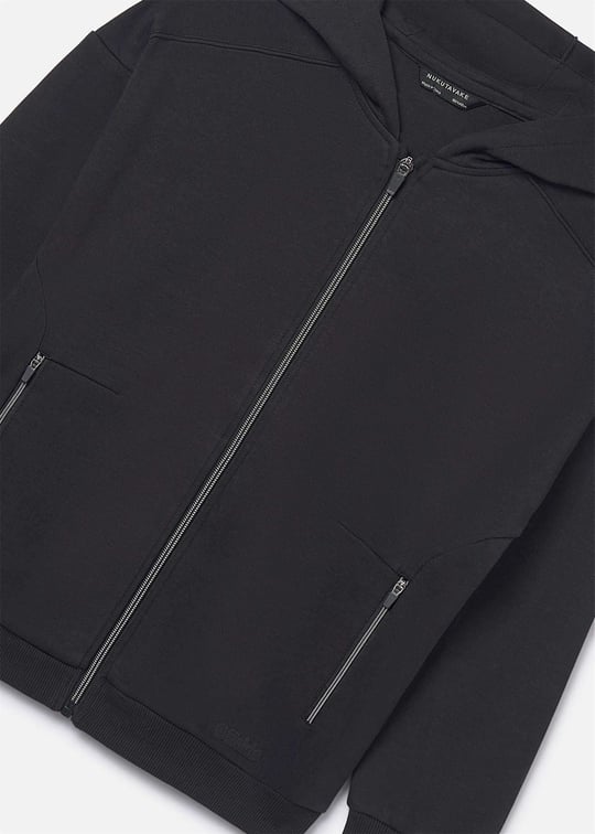 Mayoral Erkek Çocuk Fermuarlı Kapüşonlu Sweatshirt Ceket Siyah 6417