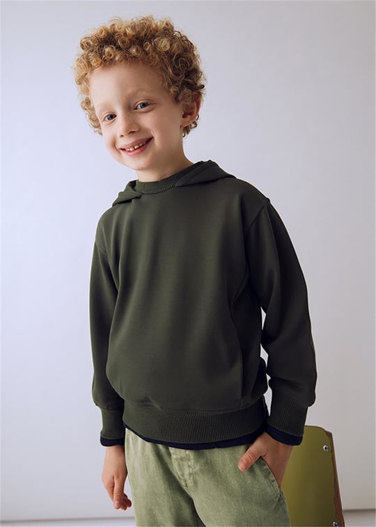 Mayoral Erkek Çocuk Kapüşonlu Sweatshirt Yeşil 4451