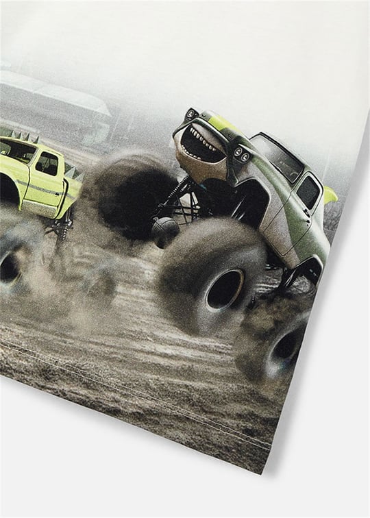 Mayoral Erkek Çocuk Off-Road Baskılı Tişört Beyaz 3071