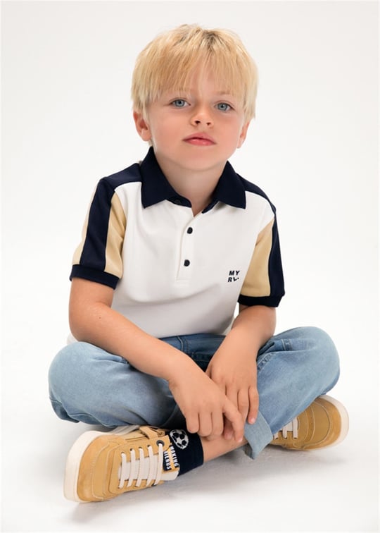 Mayoral Erkek Çocuk Polo Yaka Tişört Krem 3109