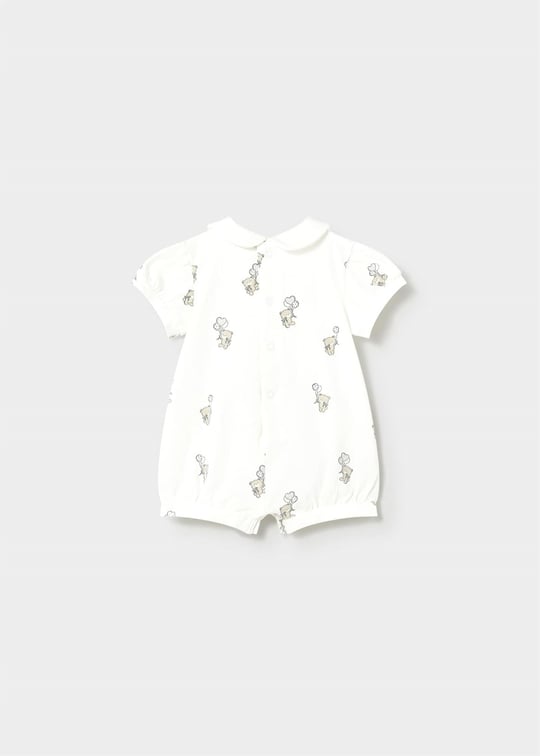 Mayoral Kız Bebek 2li Yakalı Kısa Tulum Set Beyaz 1704