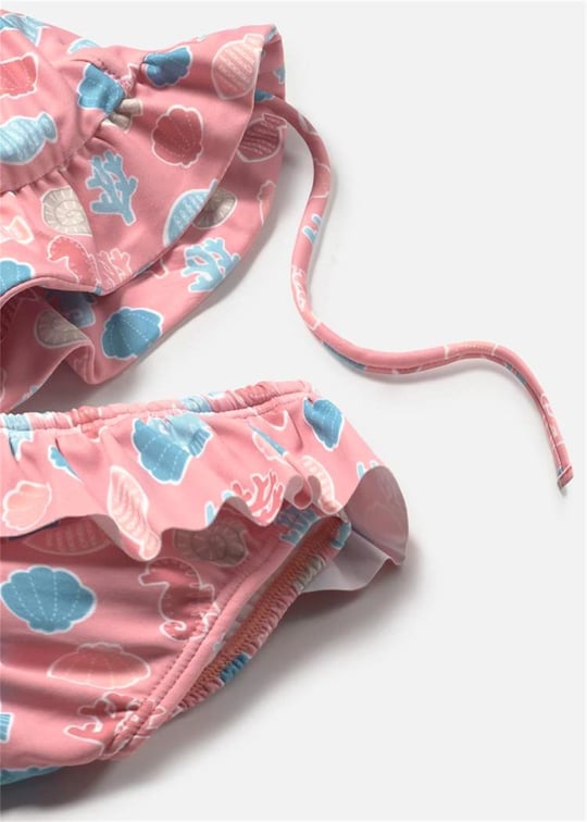 Mayoral Kız Bebek 3lü Baskılı Bikini Takımı Somon 1636