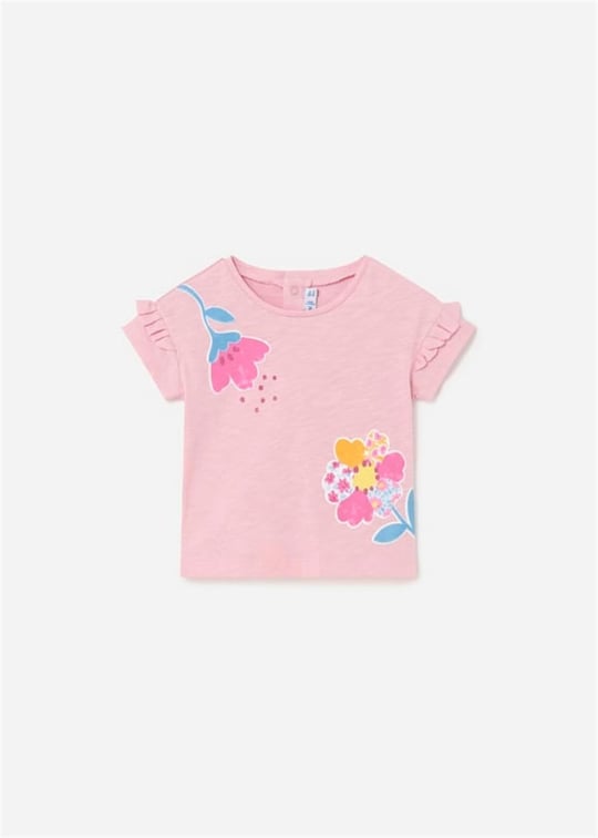 Mayoral Kız Bebek Baskılı 2li Kısa Kollu Tişört Set Pembe 1008