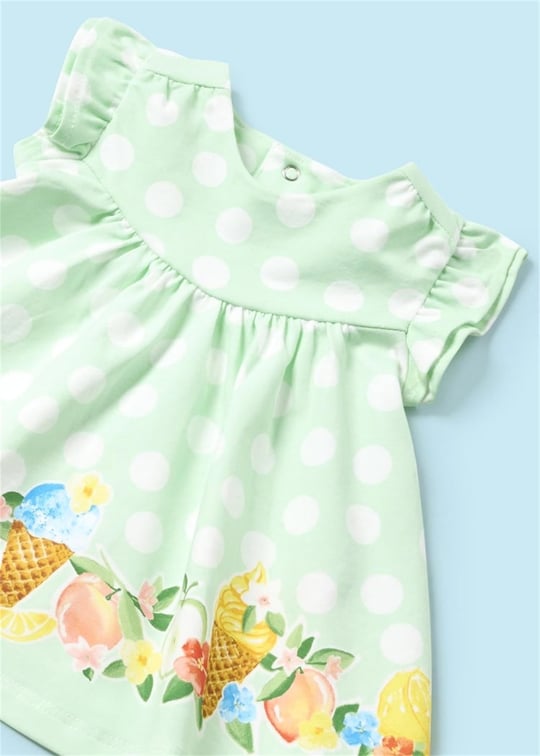 Mayoral Kız Bebek Baskılı Elbise Mint 1833