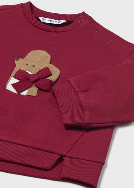 Mayoral Kız Bebek Baskılı Sweatshirt Bordo 2433