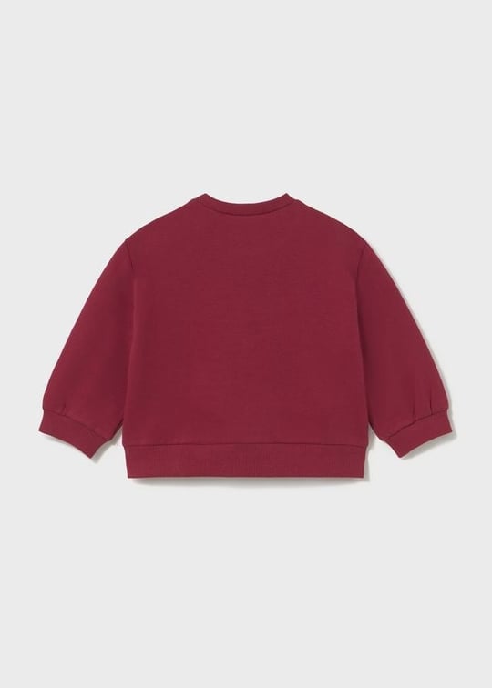 Mayoral Kız Bebek Baskılı Sweatshirt Bordo 2433