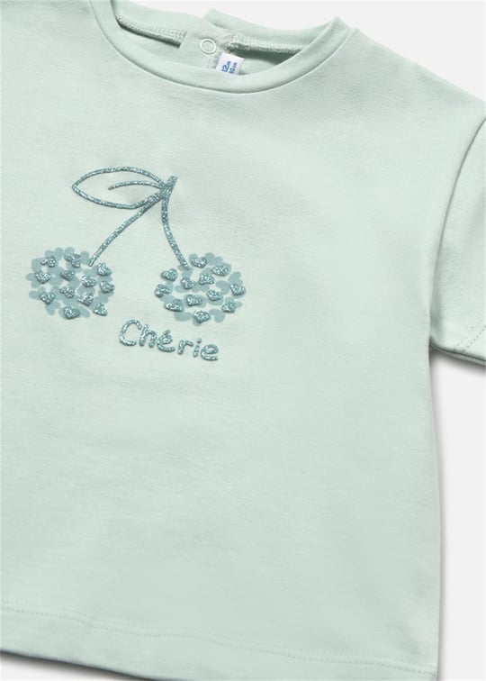 Mayoral Kız Bebek Cherie Desenli Tişört Mint 105