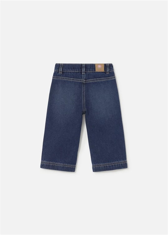 Mayoral Kız Bebek Çiçek İşlemeli Denim Pantolon Lacivert 2554