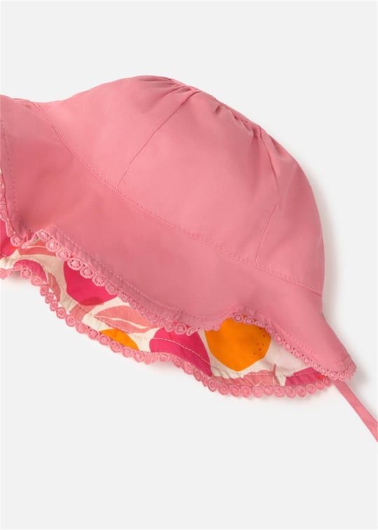 Mayoral Kız Bebek Desenli Çift Taraflı Bağcıklı Şapka Pembe 10144