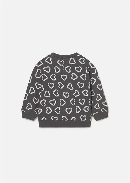 Mayoral Kız Bebek Desenli Sweatshirt Antrasit 2430