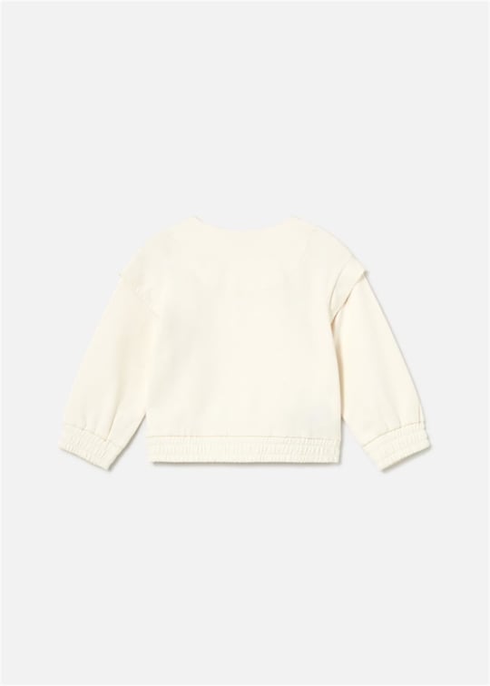 Mayoral Kız Bebek Fermuarlı Sweatshirt Ekru 1491