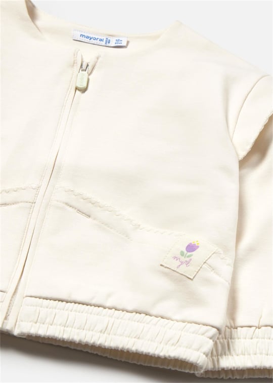 Mayoral Kız Bebek Fermuarlı Sweatshirt Ekru 1491