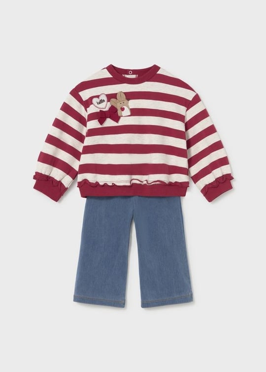 Mayoral Kız Bebek Sweatshirt Tayt Takım Kırmızı 2706