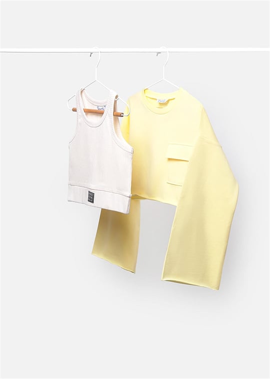 Mayoral Kız Çocuk Atlet Sweatshirt Set Sarı 6402