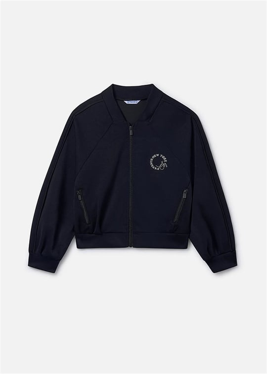 Mayoral Kız Çocuk Baskılı Fermuarlı Sweatshirt Siyah 6409