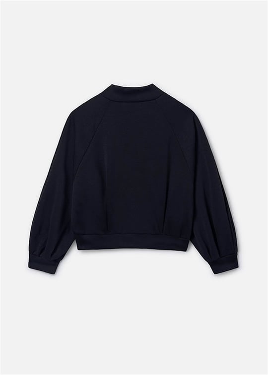 Mayoral Kız Çocuk Baskılı Fermuarlı Sweatshirt Siyah 6409