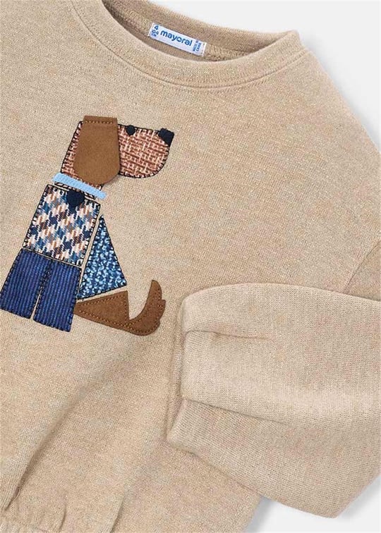 Mayoral Kız Çocuk Baskılı Sweatshirt Bej 4406