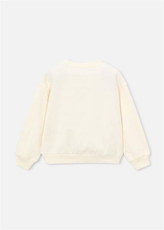 Mayoral Kız Çocuk Baskılı Sweatshirt Krem 3448