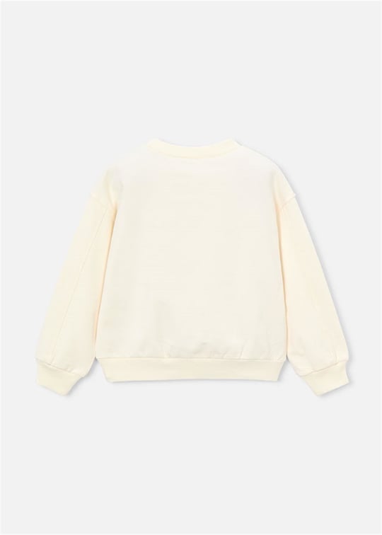 Mayoral Kız Çocuk Baskılı Sweatshirt Krem 3448