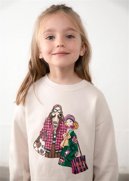 Mayoral Kız Çocuk Baskılı Sweatshirt Tayt Takım Zümrüt Yeşili 4737
