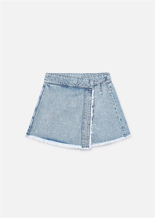 Mayoral Kız Çocuk Denim Şort Etek Açık Mavi 6903