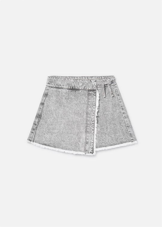 Mayoral Kız Çocuk Denim Şort Etek Gri 6903