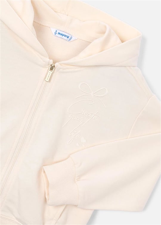 Mayoral Kız Çocuk Fermuarlı Kapüşonlu Sweatshirt Krem 3457