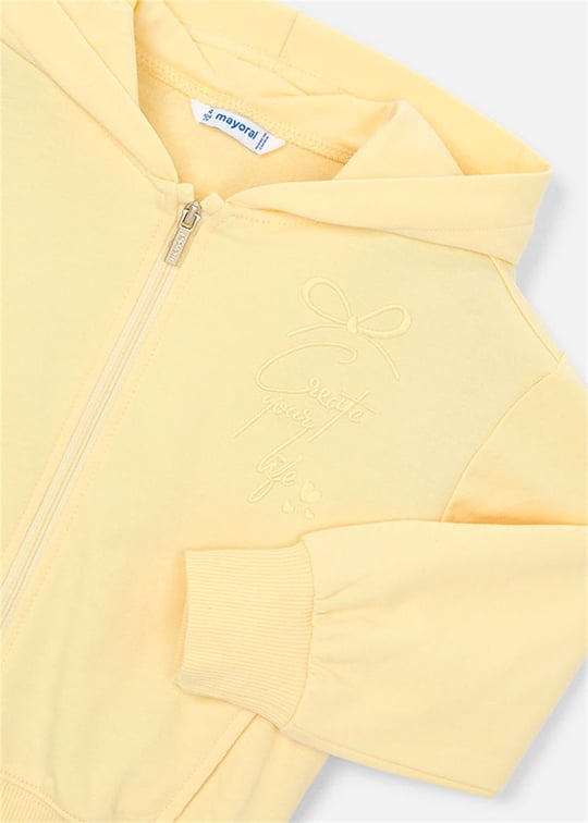 Mayoral Kız Çocuk Fermuarlı Kapüşonlu Sweatshirt Sarı 3457