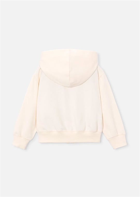 Mayoral Kız Çocuk Fermuarlı Kapüşonlu Sweatshirt Krem 3457