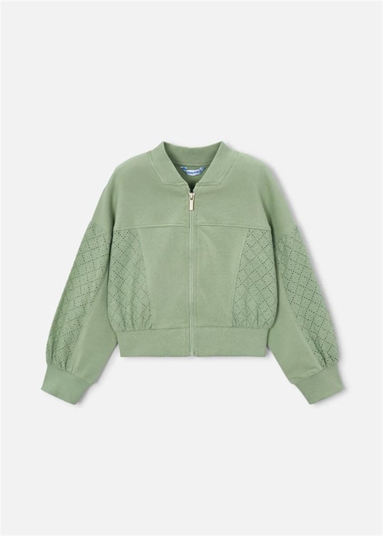Mayoral Kız Çocuk Fermuarlı Sweatshirt Yeşil 3456