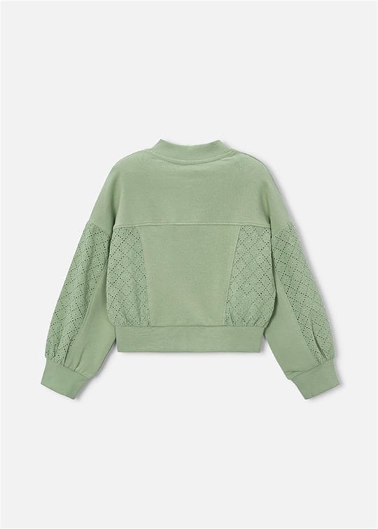 Mayoral Kız Çocuk Fermuarlı Sweatshirt Yeşil 3456