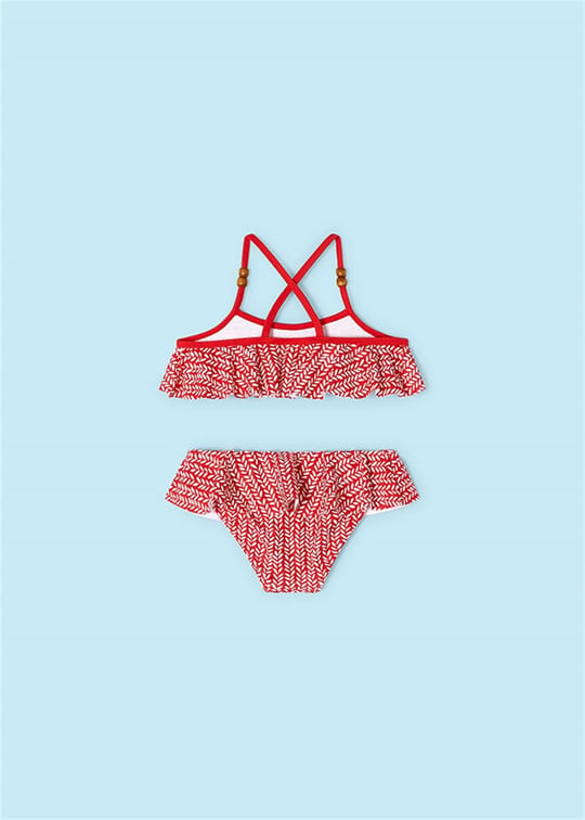 Mayoral Kız Çocuk Fırfırlı Bikini Takım Kırmızı 3712
